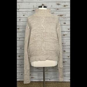 GAP marled mock neck cotton cable knit sweater Size XL